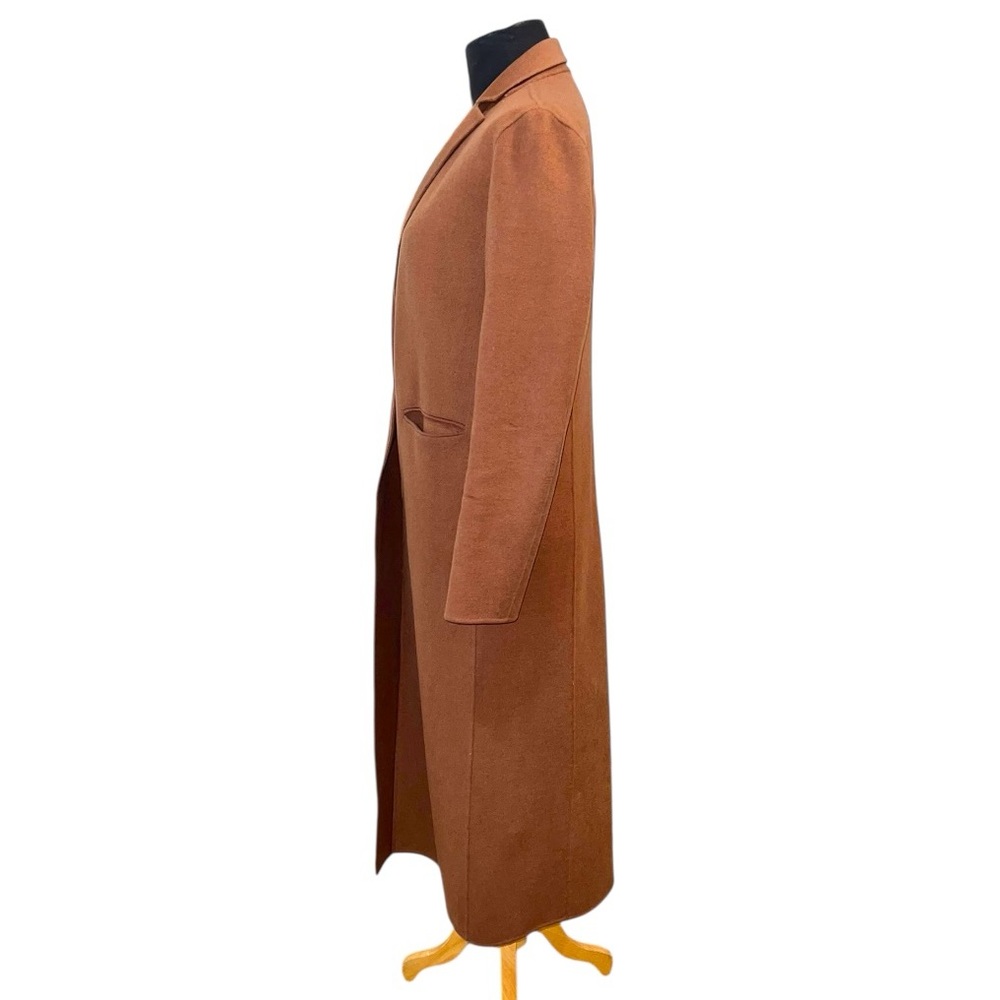 🤎 𝐌𝐀𝐉𝐄 Galaxie Wool Blend Long Coat Camel/Tobacco - Picture 4 of 11